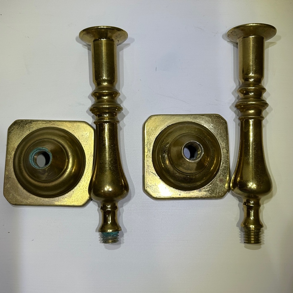 Vintage 60’s Harvin Virginia Metalcrafters Solid Brass Heavy Candlesticks - Picture 9 of 14